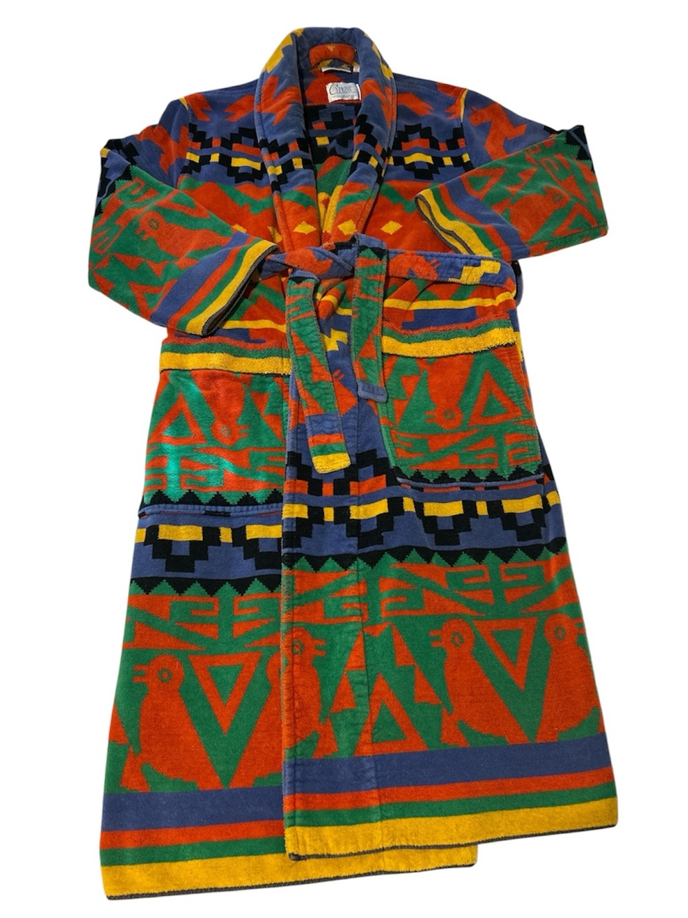 Vintage 1990s Aztec cypress robe designer Juana Berber
